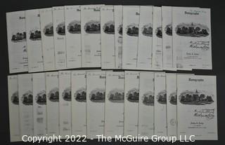 Lot 2.  Autos & Autos.  26 items.  The firm was owned and operated by the late B.C. West, Jr., Manuscript Society treasurer, trustee and noted dealer and collector. His name is well known for the 1976-1977 replevin case, The State of North Carolina vs. Dr. B.C. West, Jr., that he fought after the state seized documents from him. Less well known, perhaps, is the key role he played with the F.B.I. in apprehending a thief who stole an estimated $15,000,000 of manuscripts and artifacts from the Thomas Edison National Historic Site.  West received the Conservation Service Award for his work on the case.  Postmark dates for the catalogs range from 1975 to 1991