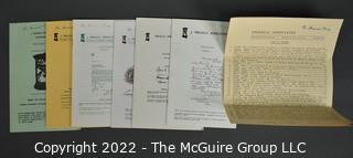 Lot 9.  J. Fricelli Associates.  7 items.  Catalogs 3, 7, 11, 13-14, 17-18; 1970s.  Business address listed in catalogs is Brooklyn.  On the covers the business identifies as a member of The Manuscript Society and the Universal Autograph Collectors Club.  In addition to manuscripts, several of the catalogs offer a good number of First Day Covers.  For example, catalog 3 includes “Cacheted FDC of the United Nations stamp picturing the Chagall window.” Boldly signed by Marc Chagall and listed for $45.   