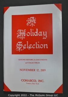 Lot 4.  Cohasco, Inc.  12 items.  Catalogs 23-27, 32, 51-52, 54, 58-59 and 61.  1982-2012.  Founded in 1946, the company is run by Bob Snyder, a member of the Board of Trustees of The Manuscript Society.  It is located in Yonkers, N.Y. 
