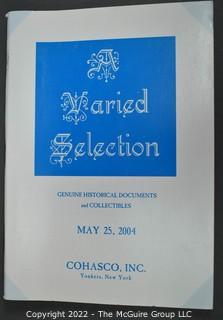 Lot 4.  Cohasco, Inc.  12 items.  Catalogs 23-27, 32, 51-52, 54, 58-59 and 61.  1982-2012.  Founded in 1946, the company is run by Bob Snyder, a member of the Board of Trustees of The Manuscript Society.  It is located in Yonkers, N.Y. 
