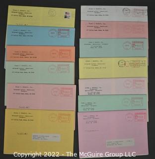 Lot 24.  Diana J. Rendell, Inc. {Note: Additional photos were added to this Lot on 2-28-22 at 12:16pm ET}

Lists.  13 items.  Numbers 1-7, 9-12, 14-15; 1985-1987. Typed sheets of 8.5” x 11” paper, folded in half as mailers sent first class.  Catalogs.  6 items.  Numbers 2, 3, 4, 5, 6 and 8.  1980s.  Titled “Autograph Letters, Manuscripts, Documents.”  More polished publication than the lists, produced by a print shop.
