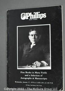 Lot 21.  Phillips (New York).  8 items.  Auction catalogs, 1978-1981.  Catalogs sometimes include price estimates and/or separate list of prices realized.  The auction catalog for June 25, 1980 includes over fifty items associated with Andrew Jackson.