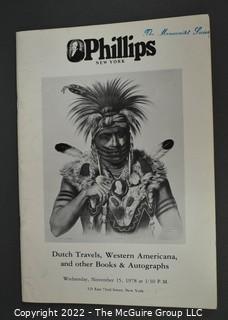 Lot 21.  Phillips (New York).  8 items.  Auction catalogs, 1978-1981.  Catalogs sometimes include price estimates and/or separate list of prices realized.  The auction catalog for June 25, 1980 includes over fifty items associated with Andrew Jackson.