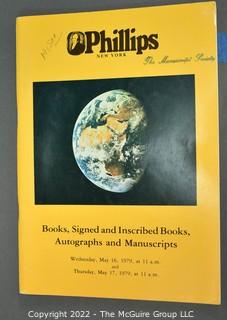 Lot 21.  Phillips (New York).  8 items.  Auction catalogs, 1978-1981.  Catalogs sometimes include price estimates and/or separate list of prices realized.  The auction catalog for June 25, 1980 includes over fifty items associated with Andrew Jackson.