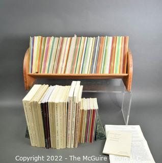 Lot 25.  The Rendells, Inc. and Kenneth Rendell Gallery  

Lists. 15 items.  Nos. 1, 3-10, 12-13, 15-18.  Undated, likely 1970s.  Consist of 8.5” x 14” sheets of paper stapled at upper left and folded in half.

Catalogs (numbered). 160 items.  Nos. 1, 3, 4-10, 12, 14, 16-130, 132-156, 158-164, 169 and 197.  Catalog 1 is from 1959 (according to his website) and catalog 197 from 1991 (from copyright designation in the catalog). Early catalogs are 8.5”x11” paper sheets stapled at upper left.  

In 1981 two catalogs were issued, without catalog numbers, as two volumes with the same title, namely, “The American Frontier: From the Atlantic to the Pacific.”  These can be found listed on Amazon, eBay and other sites for anywhere from $10 to $40.

In 1982 three catalogs were issued, without catalog numbers, in three volumes with the same title, namely, “The History of Mankind.”

Kenneth W. Rendell Gallery.  10 items.  Nos. 300-305, 307-310.  Catalogs are not dated.  An internet search on August