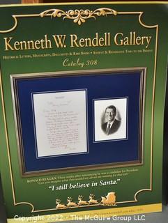 Lot 25.  The Rendells, Inc. and Kenneth Rendell Gallery  

Lists. 15 items.  Nos. 1, 3-10, 12-13, 15-18.  Undated, likely 1970s.  Consist of 8.5” x 14” sheets of paper stapled at upper left and folded in half.

Catalogs (numbered). 160 items.  Nos. 1, 3, 4-10, 12, 14, 16-130, 132-156, 158-164, 169 and 197.  Catalog 1 is from 1959 (according to his website) and catalog 197 from 1991 (from copyright designation in the catalog). Early catalogs are 8.5”x11” paper sheets stapled at upper left.  

In 1981 two catalogs were issued, without catalog numbers, as two volumes with the same title, namely, “The American Frontier: From the Atlantic to the Pacific.”  These can be found listed on Amazon, eBay and other sites for anywhere from $10 to $40.

In 1982 three catalogs were issued, without catalog numbers, in three volumes with the same title, namely, “The History of Mankind.”

Kenneth W. Rendell Gallery.  10 items.  Nos. 300-305, 307-310.  Catalogs are not dated.  An internet search on August