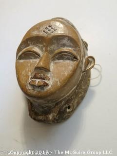 Wood Carved Face Mask; TRibal Art; from south-central Cameroon