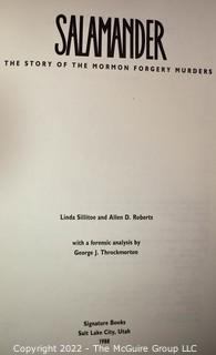 Lot 41.  Linda Sillitoe and Allen D. Roberts.  Salamander: The Story of the Mormon Forgery Murders.  Salt Lake City: Signature Books, 1988.  Hardback, no dustjacket.