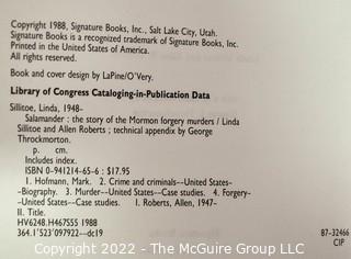 Lot 41.  Linda Sillitoe and Allen D. Roberts.  Salamander: The Story of the Mormon Forgery Murders.  Salt Lake City: Signature Books, 1988.  Hardback, no dustjacket.