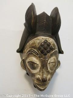 Wood carved Tribal Art face mask; from south-central Cameroon 