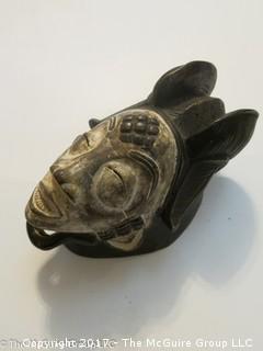 Wood carved Tribal Art face mask; from south-central Cameroon 