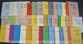 Lot 3.  Robert F. Batchelder.  44 items.  The cover page has Autographs: Letters, Documents, Manuscripts.  Catalogs 4-24, 26-37, 40-43, 46, 52,  54, 120-122. And 124.  1972-mid 1980s.  Batchelder (1927-2007) operated out of Ambler, Pennsylvania, just north of Philadelphia.  A graduate of the Wharton School of the University of Pennsylvania, he’s listed in the 1976 membership directory of The Manuscript Society and was vice president 1998-2001.  His catalogs can be found on several internet sites, most going for $5.00 and up.  An internet search on September 2, 2021, found that one dealer was offering catalogs 9, 13 and 14 for $75.00.