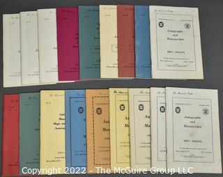 Lot 7.  Emily Driscoll Catalogs.  18 items.  Catalogs 15, 17-23, 26-28 and Supplementary Lists 2-4 and 7-10.  December 1955-October 1970.  Brooklyn born, Driscoll (1898-1992) operated her first shop in 1946, working from 115 East 40th Street and later 175 Fifth Avenue in New York.  She was one of the few women of her era who operated her own business as a dealer.  She worked with private collectors as well as institutions.  An internet search on November 28, 2021 showed that copies of her catalogs were available for $10.00.  Later in life, she resided in Shepherdstown, West Virginia. 