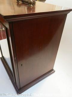 Antique Pathologists cabinet with drawers to hold glass slides; complete with brass top handle and glass door front; 15W x 13D x 19"T