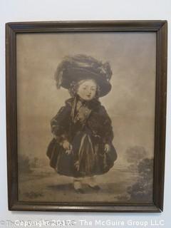 Gray-scale print of official portrait of the future Queen Victoria; aged 4 by Stephen P. Denning; 10 1/2 X 12 1/2"