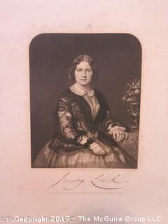 Photograph of Jenny Lind, Swedish opera singer, c 1850's; signed; 5 x 6 1/4 image size 