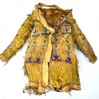 19th Century Native American Beaded Buckskin Child's Jacket.  Condition issues. 