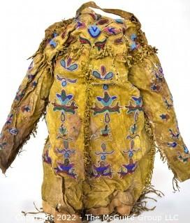 19th Century Native American Beaded Buckskin Child's Jacket.  Condition issues. 