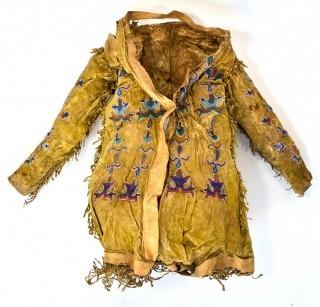 19th Century Native American Beaded Buckskin Child's Jacket.  Condition issues. 