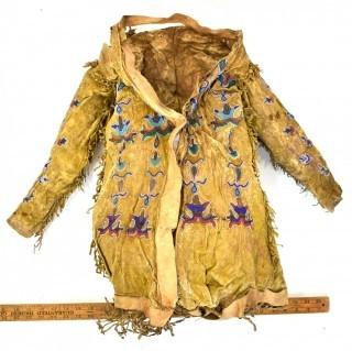 19th Century Native American Beaded Buckskin Child's Jacket.  Condition issues. 