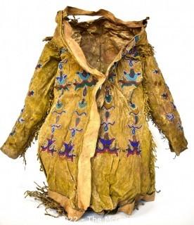 19th Century Native American Beaded Buckskin Child's Jacket.  Condition issues. 