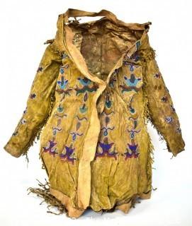 19th Century Native American Beaded Buckskin Child's Jacket.  Condition issues. 