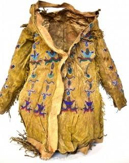 19th Century Native American Beaded Buckskin Child's Jacket.  Condition issues. 