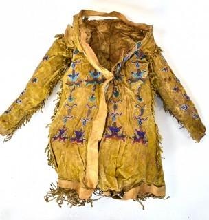 19th Century Native American Beaded Buckskin Child's Jacket.  Condition issues. 