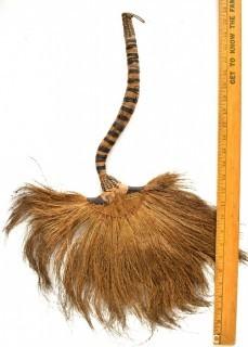 19th Century Prairie, Plains and Plateau Native American Ceremonial Brush with Woven Handle.