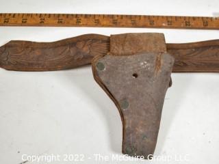 19th Century Hand Tooled Leather Child's Belt with Holster. 