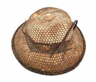 19th Century Prairie, Plains and Plateau Native American Woven Cane Basket Hat. {Note: Additional photos were added 3-7-22 @ 8:20am ET}