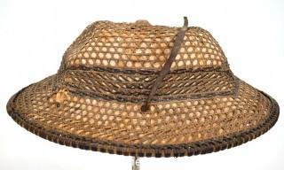 19th Century Prairie, Plains and Plateau Native American Woven Cane Basket Hat. {Note: Additional photos were added 3-7-22 @ 8:20am ET}