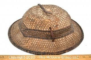 19th Century Prairie, Plains and Plateau Native American Woven Cane Basket Hat. {Note: Additional photos were added 3-7-22 @ 8:20am ET}