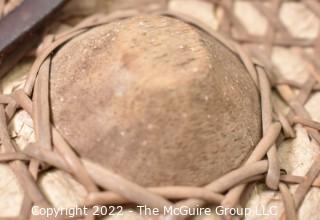 19th Century Prairie, Plains and Plateau Native American Woven Cane Basket Hat. {Note: Additional photos were added 3-7-22 @ 8:20am ET}