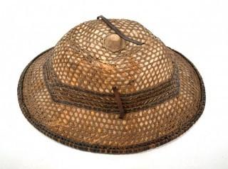 19th Century Prairie, Plains and Plateau Native American Woven Cane Basket Hat. {Note: Additional photos were added 3-7-22 @ 8:20am ET}