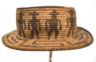 19th Century Prairie, Plains and Plateau Native American Pictorial Woven Hat 