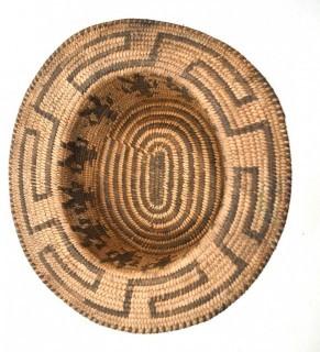 19th Century Prairie, Plains and Plateau Native American Pictorial Woven Hat 