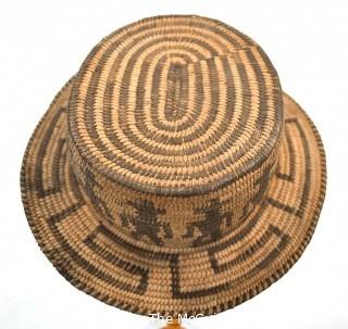 19th Century Prairie, Plains and Plateau Native American Pictorial Woven Hat 