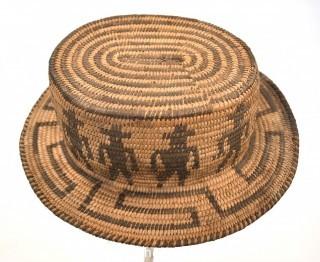 19th Century Prairie, Plains and Plateau Native American Pictorial Woven Hat 