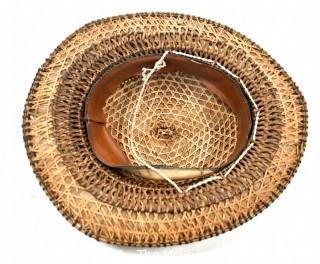 19th Century Native American Woven Cane Basket Hat. {Note: Additional photo was added 3-7-22 @ 8:17am ET}