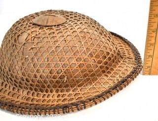 19th Century Native American Woven Cane Basket Hat. {Note: Additional photo was added 3-7-22 @ 8:17am ET}