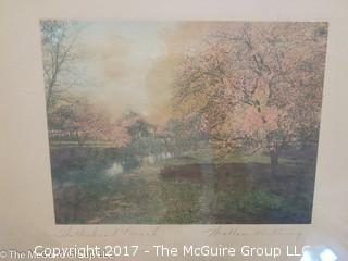 Larger unframed "The Orchard Brook"; hand colored photograph; Wallace Nutting, signed, Pre-1941; 14 X 17"