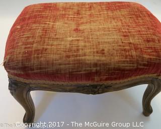 Antique upholstered foot stool 