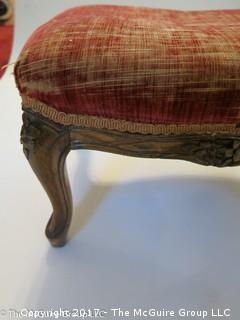 Antique upholstered foot stool 