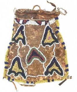 19th Century Prairie, Plains and Plateau Native American Beaded Hide Pouch.