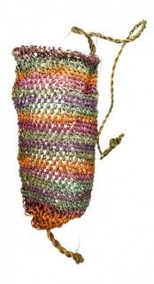 19th Century Native American Polychromatic Woven Side Drawstring Pouch or Bag.