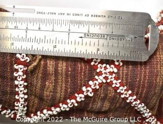 19th Century Native American Woven Fabric Bag or Pouch with Bead Decoration. 