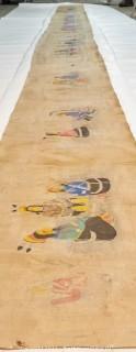 Late 19th Century 24 Ft Long Ute Plateau Native American Bear Dance Story Cloth Painting, Ink and Pigment on Muslin. There is a short video in the "Photo Gallery" and additional photos 

