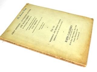 Lot 23.  Rains Galleries.  1 item. “First Editions, Autograph Letters and Manuscripts of Outstanding Importance including a Remarkable Collection of Letters & Manuscripts by Walt Whitman together with his Will, dated May 15, 1873.”  Offered at public sale March 25 and 26, 1936, at Rains Auction Rooms, East 49th Street, New York.  