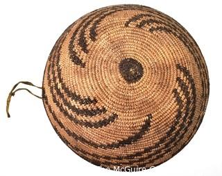 19th Century Prairie, Plains and Plateau Native American Coiled Woven Basket. 10" Diameter.